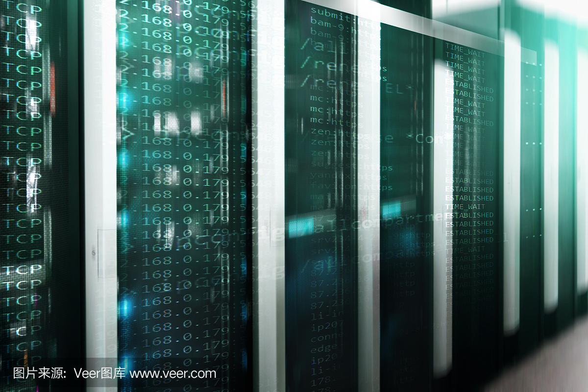 數據中心,服務器室。網絡互聯網和網絡通信技術、大數據存儲和云計算等計算機服務的經營理念。